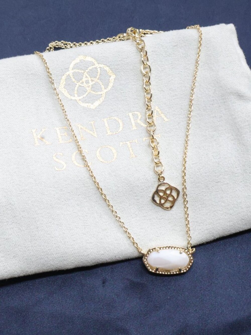 Kendra Scott Elisa Necklace - Gold White Pearl - Picture 3 of 3